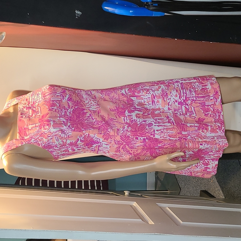 Lilly Pulitzer Pink Beach Print Sleeveless Dress